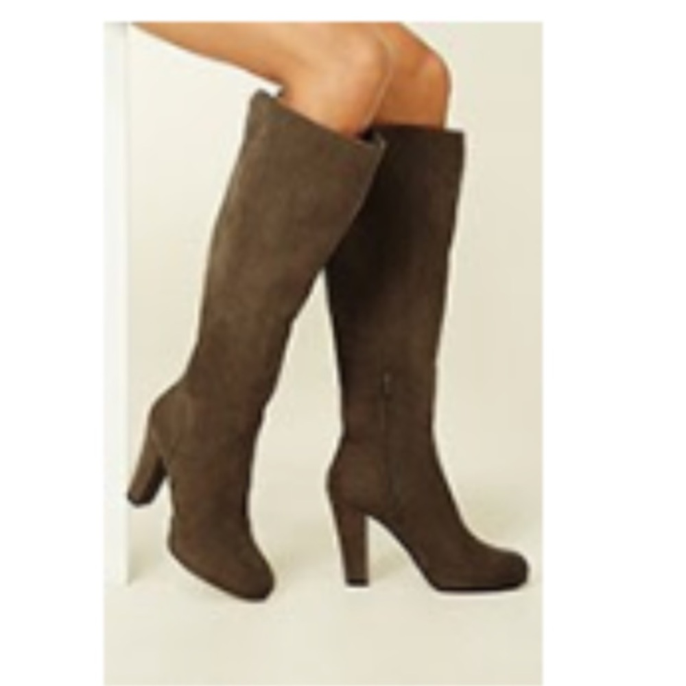 SOLD - Faux Suede Knee-High Boots
